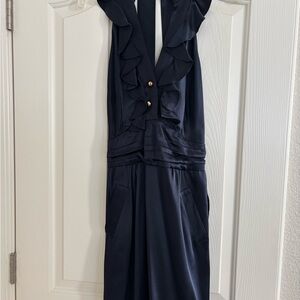 Sunner Navy dress  with Ruffle Detail and pockets